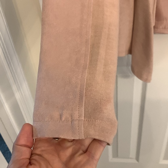 Faux suede drape front blazer - Picture 3 of 9